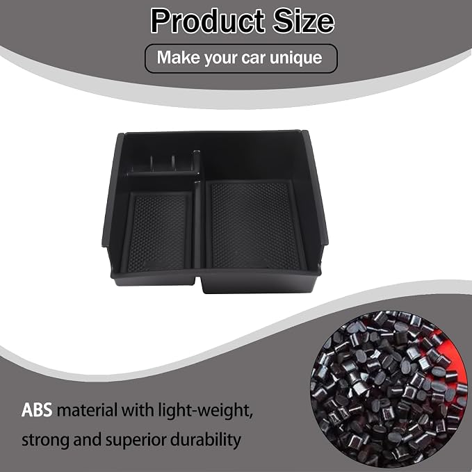 Lcojicep Center Console Armrest Box Storage Box Tray Compatible with Infiniti Q50 2013 2014 2015 2016 2017 2018,Armrest Box Storage Box Secondary ABS Insertion Tray