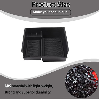 Lcojicep Center Console Armrest Box Storage Box Tray Compatible with Infiniti Q50 2013 2014 2015 2016 2017 2018,Armrest Box Storage Box Secondary ABS Insertion Tray