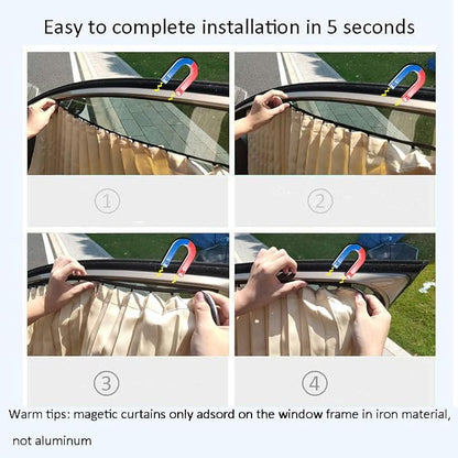 ZATOOTO Car Side Window Sun Shade - 2 Pcs Beige Magnetic Privacy Sunshades - Curtain Keeps Cooler Screen for Baby Sleeping