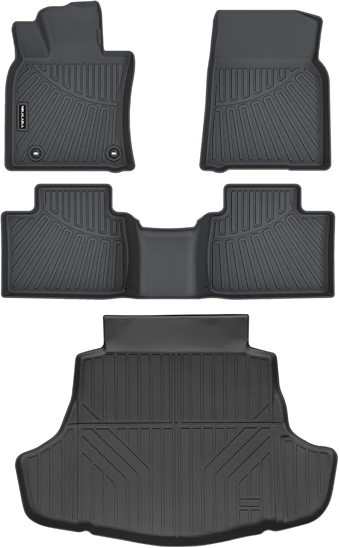 Floor Mats & Cargo Liner for 2025 2026 Toyota Camry (Include Hybrid) LE/SE/XLE/XSE All Weather Protection TPE Rubber Full Set Automotive Floor Liners Accessories, Odorless Anti-Slip, Black