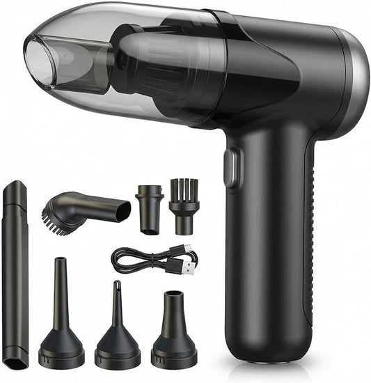 TEZILON Cordless Handheld Car Vacuum Cleaner 3-in-1 High Suction Portable Rechargeable Mini Vacuum, USB Charging, HEPA Filtration, 26Min Runtime, Lightweight for Car Interior Home Office Pet Hair