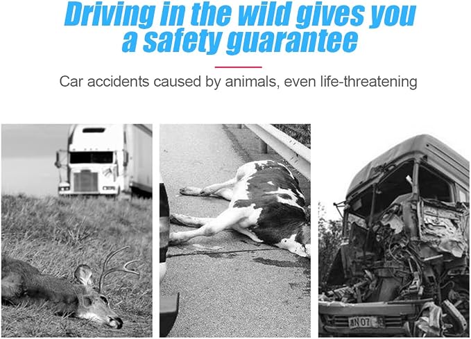 8sanlione Deer Whistles for Car, 2 Packs Ultrasonic & Wind Deer Alert for Car Avoids Animal Collisions, Deer Warning Devices for Vehicles & Motorcycles (Black)
