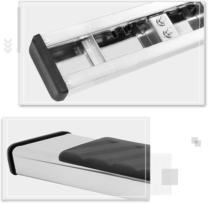 [Pair] 5 Inch Chrome Stainless Running Boards Side Steps Nerf Bars Compatible with 07-19 Chevy Silverado/GMC Sierra Crew Cab