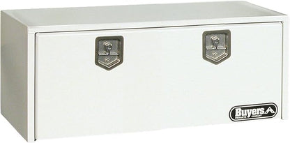 Buyers Products 1702410 White Steel Underbody Truck Tool Box, 18 x 18 x 48, Made in USA, 14 Ga Steel, Locking Stainless Latch, Weather-Resistant, Powder-Coated, Secure Storage for Work Trucks
