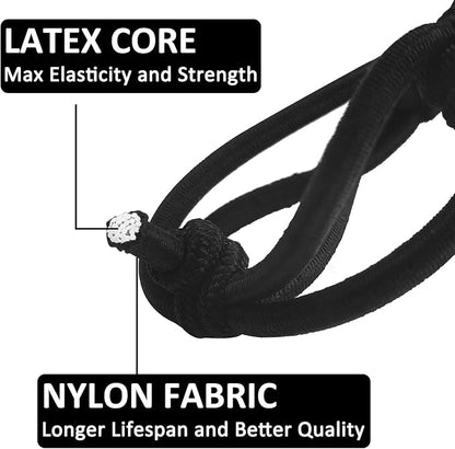 Funmit 22"x38" Cargo Net Stretches to 44"x76", Latex Bungee Cargo Net with 2"X2" Small Mesh and 12 Adjustable Plastic Hooks, for Car ATV Boat SUV Van Trailer Snowmobile (Black)