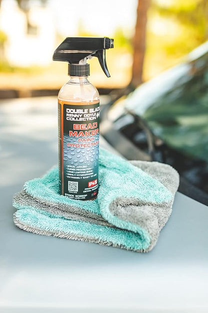 The Rag Company, The Liquid8r, Absorbent 70/30 Blend Microfiber Drying Towel for Cars, Trucks, and SUVs, Safe for Detailing, Scratch-Free, Twist Loop, 1100 GSM, 16x16 Inches, Aqua Blue/Grey, 2-Pack