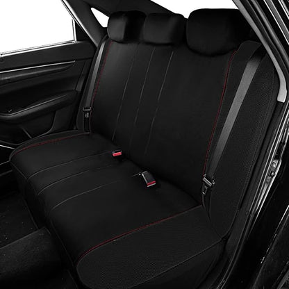 Flying Banner Butterfly car seat Covers ful Set Fashion Universal Lady Woman Female Rear Bench Split Colorized (Full Set, Red Black)