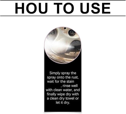 Iron Eraser Spray, Dust Removal Cleaning Mist, 120ml Car Paint Iron Removal Spray, for for Stain Yellowing Tire Brake Rim Chain Door Hinge Vehicle Truck SUV