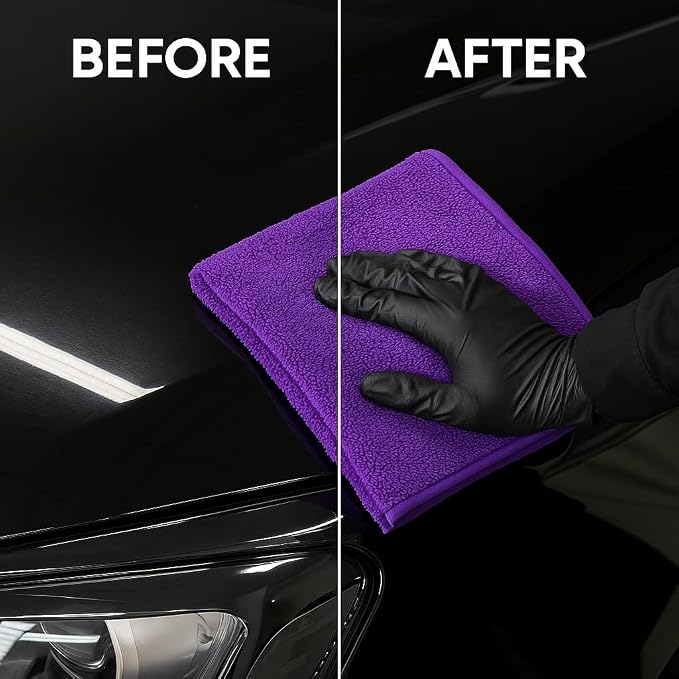 6 Pack Reusable Pak Details Micro Fiber Towels Car Detailing | 16x24 Ultra-Absorbent & Dual-Sided Car Microfiber Towel for Polishing, Wax Removal & Buffing | Lint & Streak-Free | Auto Cleaning Cloths