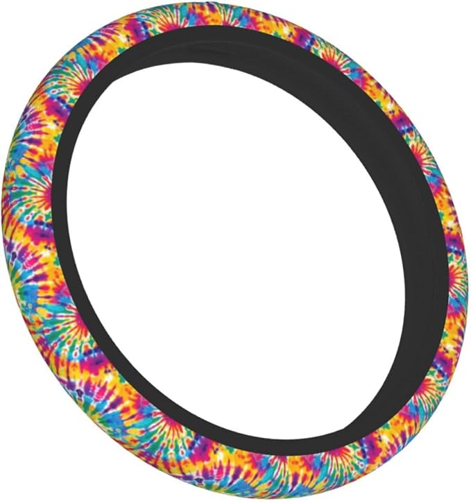 Tie Dye Steering Wheel Covers Non Slip Neoprene Universal 15 Inch Steering Wheel Protector Car Cover for Men Women