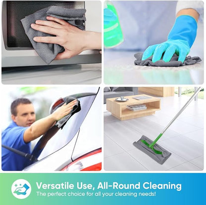 HOMEXCEL Grey Microfiber Cleaning Cloths, 100 Pack Microfiber Towels for Cars, Lint Free & Scratch-Free Bulk Cleaning Rags for House, Kitchen, Car and Shop, Absorbent Cleaning Towels 11.5 x 11.5 inch