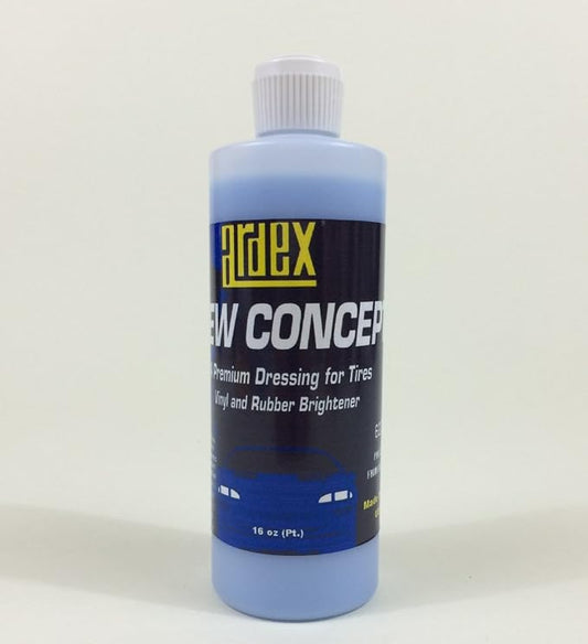 Ardex New Concept Professional Tire & Trim Shine - Water-Based Dressing for Vinyl, Rubber, Dash & Seats - Long-Lasting Tire Cleaner & Shine Applicator - Protects Interior/Exterior Surfaces - 16oz