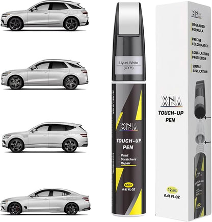 XNA Uyuni White(UYH) for Genesis Touch Up Paint, Car Scratch Remover for Nicks and Chips Repair, 2-In-1 Quick & Easy Fix Car Scratch Repair Kit with Exact Color-Matched