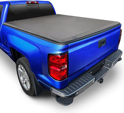 Tyger Auto T3 Soft Tri-Fold Truck Bed Tonneau Cover Compatible with 2007-2013 Chevy Silverado / GMC Sierra 1500; 2007-2014 2500 HD 3500 HD | Fleetside 6'6" Bed (78") | TG-BC3C1004 , Black