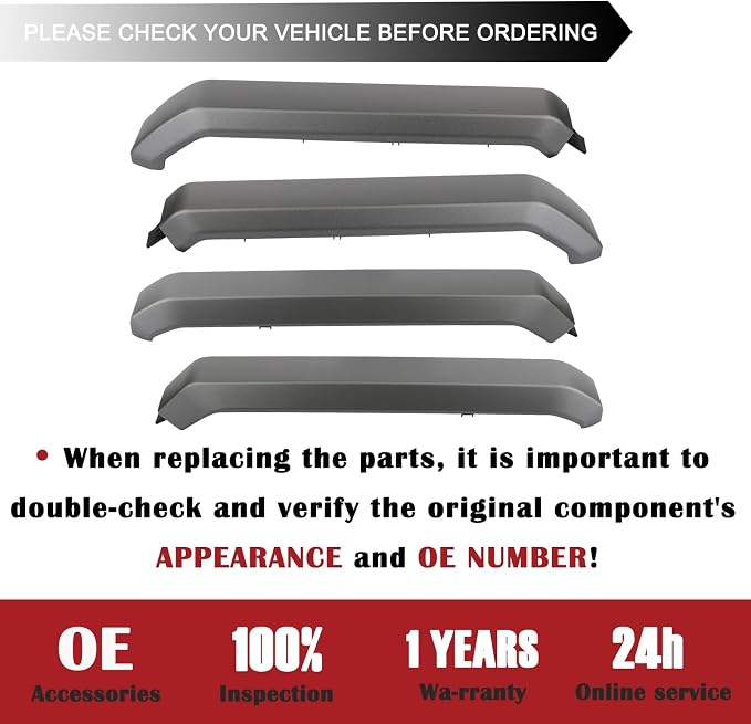 TQPONLY 1 Set Interior Inner Door Handle Cover Trim | Fits 2015-2020 Ford F150 SuperCrew Truck Accessories Replacement | Front and Rear Door Armrest Pull Handle (Dark Gray)