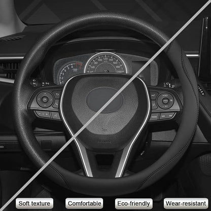 West Llama Customized Auto Car Steering Wheel Cover for Toyota Tundra Tacoma 4runner 15-15.5inches (Black-Large Size)