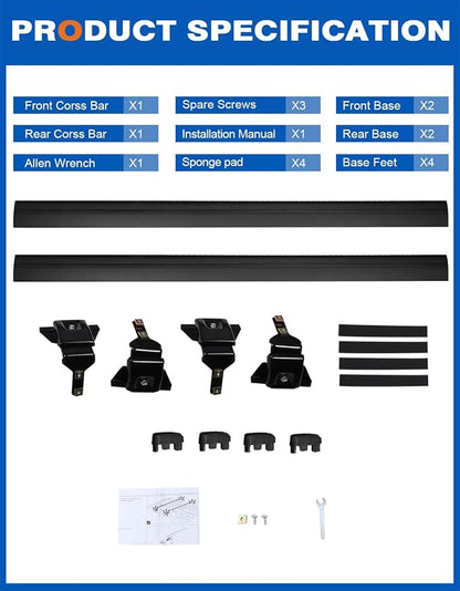 Wonderdriver Heavy Duty 330lb Roof Rack Cross Bars Compatible with Jeep Wrangler JK JL Gladiator JT 2007-2026, 2 & 4 Door Aluminum Crossbars Rooftop Cargo Bag Kayak Bike Carrier
