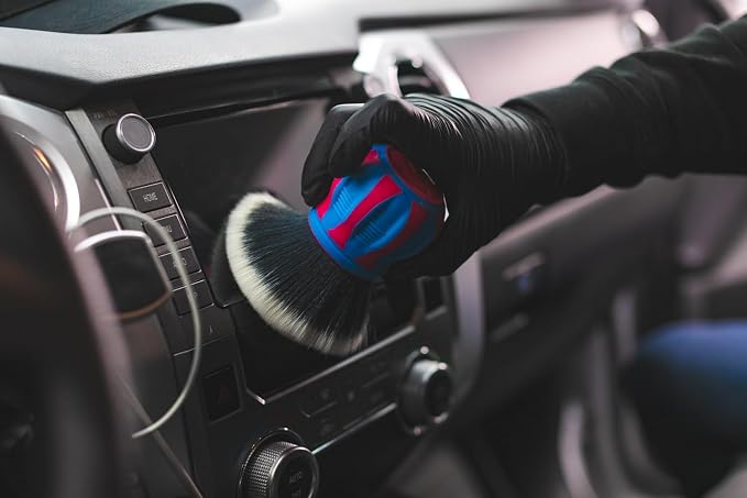 Detail Factory - Curveball XL Synthetic Brush - Ultra Soft Bristles, Comes with Storage Rack, Covers Large Area Inside or Outside Vehicles - Octane Underglow