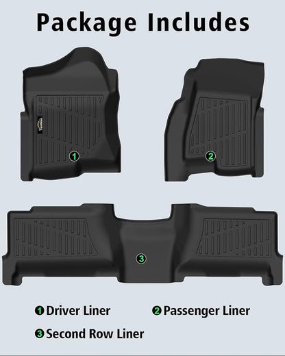 Floor Mats 1999-2006 for Chevy Silverado & GMC Sierra Crew Cab 1500 2500 2500HD 3500HD, 2007 Silverado GMC Sierra Classic Body, 2000-2006 Suburban/Yukon XL/Escalade ESV (2nd Row Bench Seat Only)