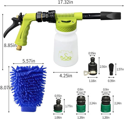 ESP Car Wash Foam Gun for Garden Hose Adjustable Hose Wash Sprayer Thick Filtration with Metal Handle Washing Mitts 6 Levels of Foam Concentration Snow Foam Blaster Quick Connector to Any Cleaning