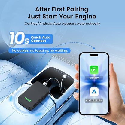 Carlinkit 5.0 Wireless CarPlay & Android Auto Adapter 2air, Plug & Play, No Lag, Stable Connection, Online Update, for Cars with OEM Wired CarPlay & Android Auto (2016-2026)