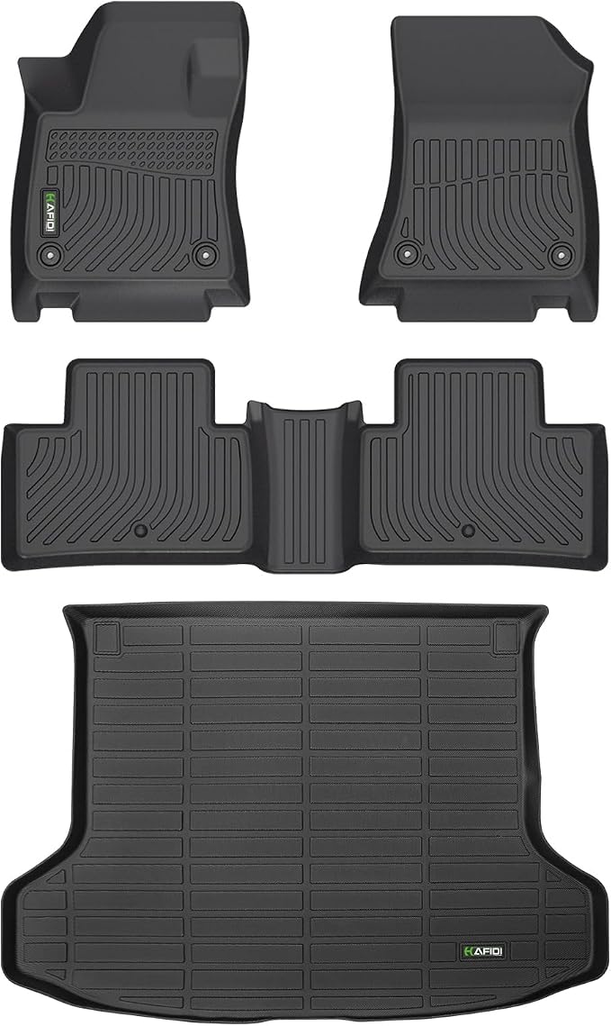 Floor Mats & Cargo Liner Custom for 2019-2025 Infinit QX50 / 2022-2025 QX55 All Weather Protection TPE Heavy Duty Non-Slip Automotive Floor Liners Fits Full Set Accessories, Black