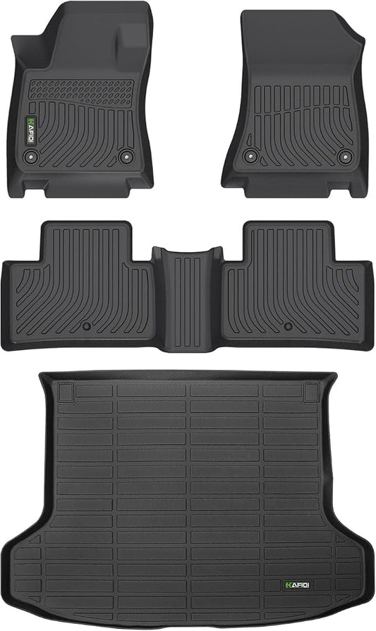 Floor Mats & Cargo Liner Custom for 2019-2025 Infinit QX50 / 2022-2025 QX55 All Weather Protection TPE Heavy Duty Non-Slip Automotive Floor Liners Fits Full Set Accessories, Black