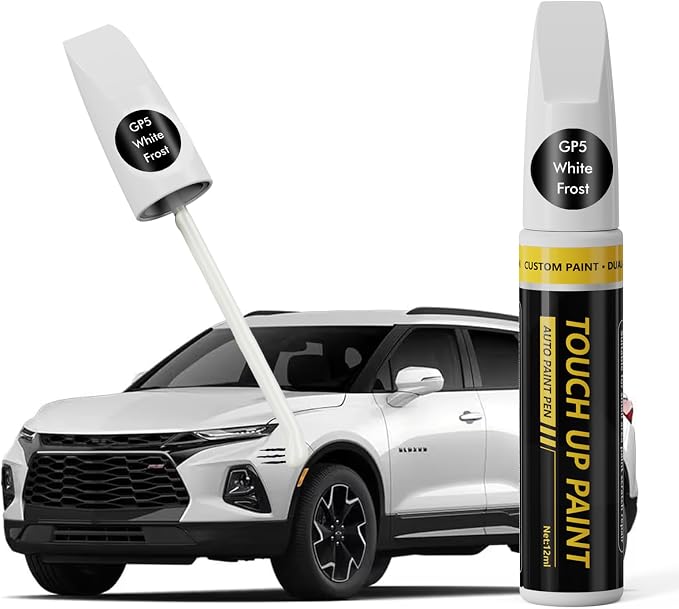 (White Frost(GP5) Car Touch Up Paint for GMC,Car Paint Scratch Repair Kit,2 in 1 Premium Scratch Remover Pen with Exact Color-Matched