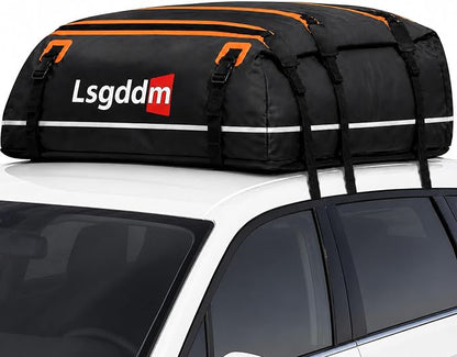 Car Roof Cargo Carrier 15/21 Cubic Feet – Extra Storage for Travel, Waterproof Rooftop Bag, Fits All Vehicles with or Without Roof Rack (15 Cu Ft)