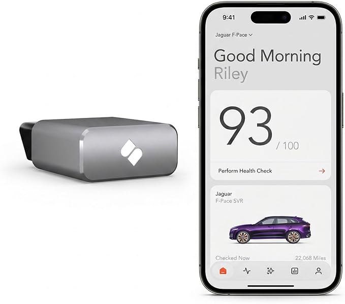 SPARQ OBD2 Scanner Bluetooth for iPhone/iOS, Vehicle Insights, Accident & Title History, Recall Alerts, Repair Estimates, Check Engine Light Explanations, No Subscription, Gas/Hybrid Vehicles 2008+