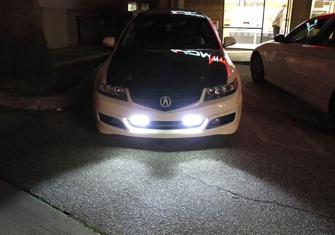 iJDMTOY 7-Inch Universal Fit Clear Lens Xenon White High Power LED Daytime Running Light Bar (DRL) With Brackets, Wirings