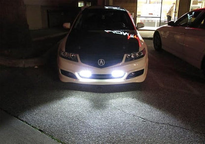 iJDMTOY 7-Inch Universal Fit Clear Lens Xenon White High Power LED Daytime Running Light Bar (DRL) With Brackets, Wirings
