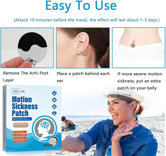 369 Life Motion Sickness Patches, Sea Sickness Patch for Cruise - Adults and Kids ((20 Count - Pack of 1))