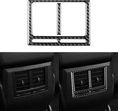 Real Quality Carbon Fiber Trim Car Rear Center Console Sticker A/C Air Vent Panel Decor Compatible with Dodge Charger 2008 2009 2010 Interior Accessories Black