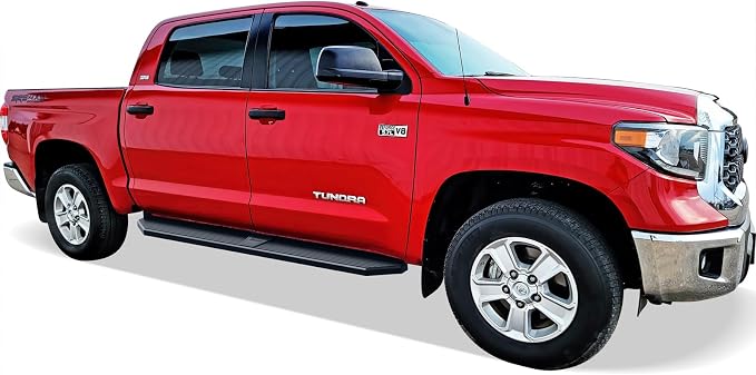 APS Black Stainless Steel Running Boards Style Compatible with Toyota Tundra 2007-2021 CrewMax (Side Steps Side Bars) 6in Wide