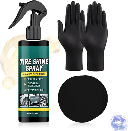 Tire Spray Shine,Long Lasting 100ml Maintenance Tool - Auto Tire Shine Cleaner - for Sedan Truck RV Motorcycle Scooter ATV, Detailing Shop Home Garage