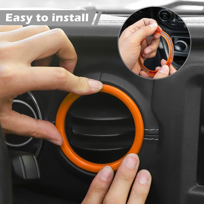 for Wrangler JL Interior Trim Kit Orange Dashboard for Jeep Wrangler JL JLU Gladiator JT 2018-2023 Orange Interior Accessories 21pcs