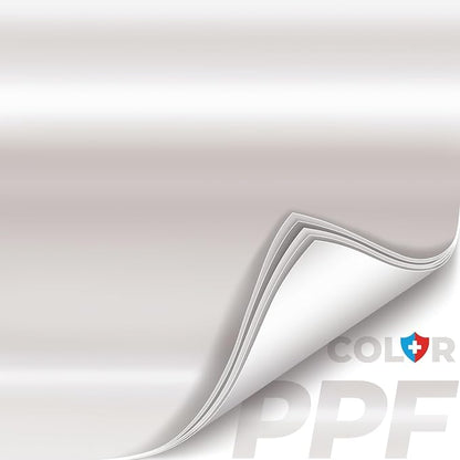 ColorFusion PPF by VViViD, Satin Pearl White Dry Apply PPF Vinyl Car Wrap Roll 1ft x 5ft