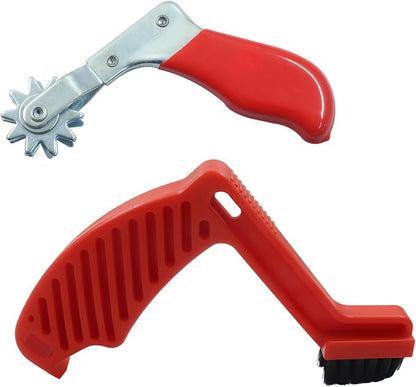 Polishing Pad Cleaner Tool Set, Polishing Spur Tool and Foam Pad Brush, Conditioning Brush Wool Buffing Pad, Red