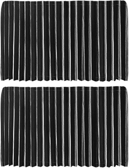 Ovege Car Window Shade - Side Window Sun Shade Curtain, Pleated Silky UV Protection Privacy, Baby Suction Magnetic (Black-Opaque, Back Seat 2pcs)