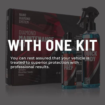 DIAMOND PRO TECH – Body 36 Kit 30ml Plus Prep 100ml Kit; Super-Hydrophobic; 3 Years of Protection; Nanodiamond Protective Coating; Effortless Application, DPTDB36K050US