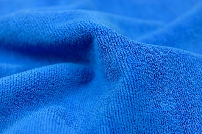 CARCAREZ Premium Microfiber Detailing Towels, 340 GSM Lint Free Car Buffing Waxing Polishing Drying Towels (6, Blue, 16x16 Inch)