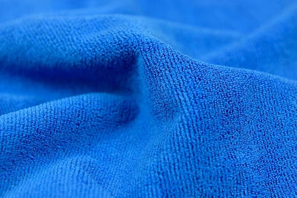 CARCAREZ Premium Microfiber Detailing Towels, 340 GSM Lint Free Car Buffing Waxing Polishing Drying Towels (6, Blue, 16x16 Inch)