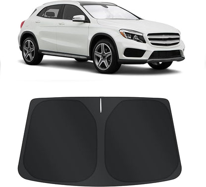 TINGLU Sun Shade for Mercedes Benz GLA 2015-2020 Accessories Windshield Sun Shade Window Shade UV Rays Protection Sun Visor Cover with Steering Wheel Sunshade Storage Bag