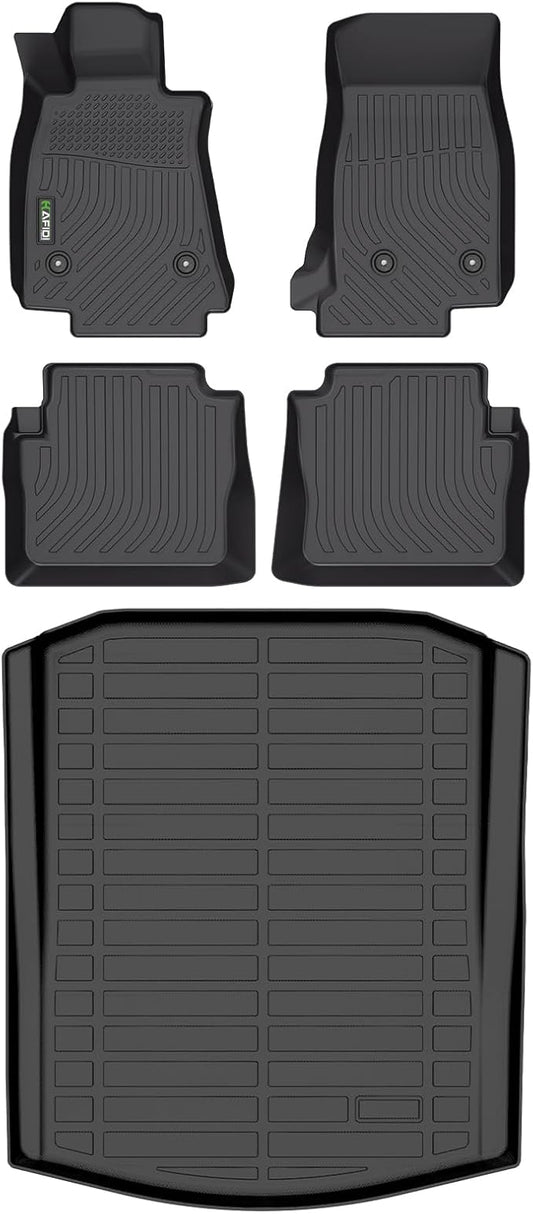 Floor Mats & Cargo Liner Custom for Cadillac CT5/ CT5-V 2020-2025 2026 All Weather Protection TPE Heavy Duty Non-Slip Automotive Floor Liners Fits Full Set Accessories, Black