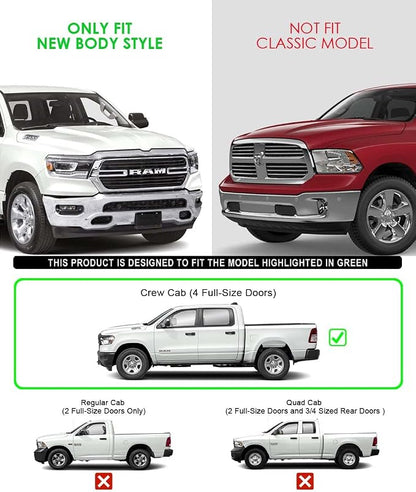 APS Drop Steps Running Boards Compatible with Ram 1500 2019-2026 Crew Cab (Will Not Fit 2018 Previous Generation Build in 19-24) | Stainless Steel | Anti-Slip | 500lbs Capacity | 5-Year Warranty