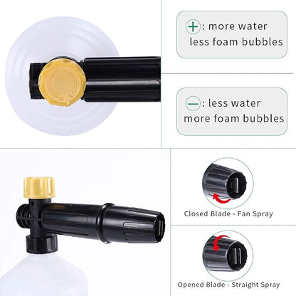 BEARFORCE Electric Pressure Washer DIY Foam Cannon with Connector, Power Washer Adjustable Snow Foam Lance 0.6L Bottle, Compatible with Sun Joe & Some of AR Blue Clean…