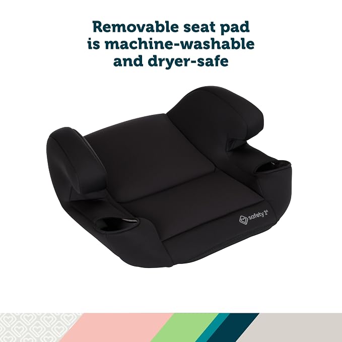 Safety 1st Comfort Ride Lite Booster Car Seat, 2-Pack, Lightweight Backless Booster Seat, Machine Washable, Dishwasher Safe Cup Holders, USA-Made, Fits Kids 40-100 lbs, 43.4-57", Black