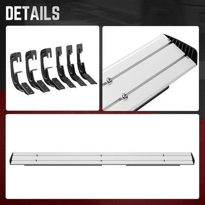 DNA MOTORING 6 Inches Running Boards Compatible with 07-18 Silverado Sierra 1500 / 07-19 Silverado Sierra 2500HD 3500HD Extended Cab, Aluminum Extruded Side Step Neft Bars, STEPB-ZTL-8018-ALSL