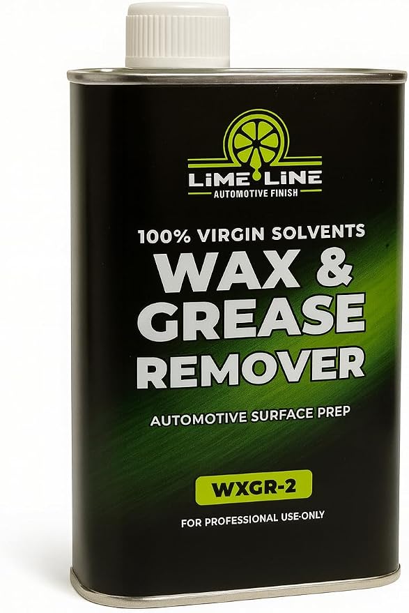 LiME LiNE Wax and Grease Remover – Multi-Surface Paint Prep Cleaner for Auto Body, Metal, Plastic, Fiberglass – Fast-Drying Solvent Degreaser Removes Wax, Tar, Adhesive & Contaminants (1 Quart)